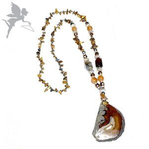 Brown Agate pendant necklace